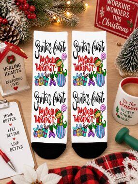 Santa's Favorite Physical Therapist Ankle Socks